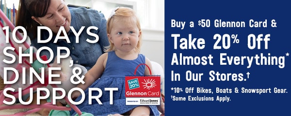 Give a Little. Save Big. Glennon Card Discount Days are October 18-27, 2019