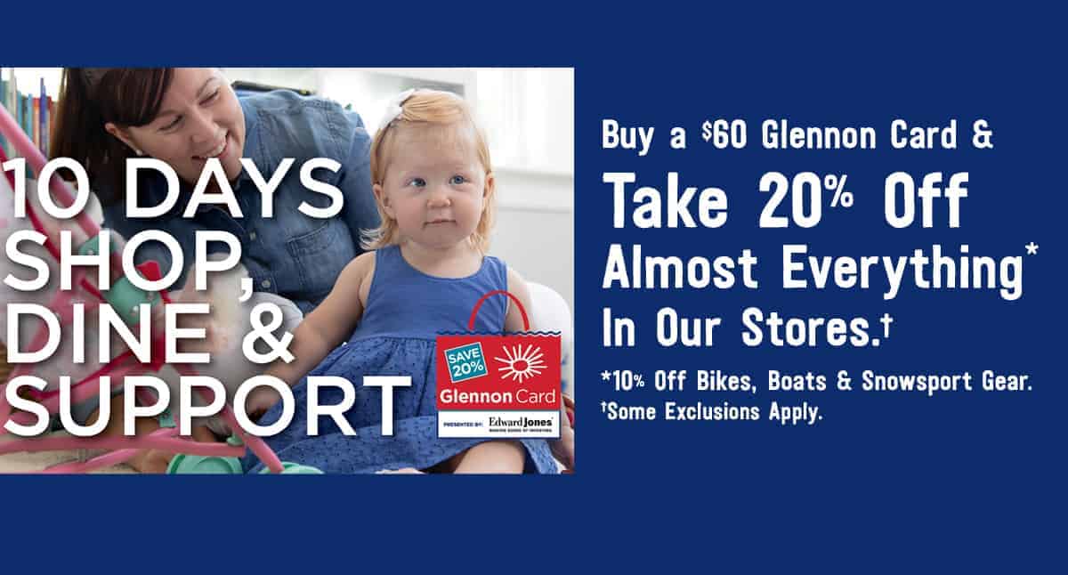 Give a Little. Save Big. Glennon Card Discount Days are October 16-25, 2020